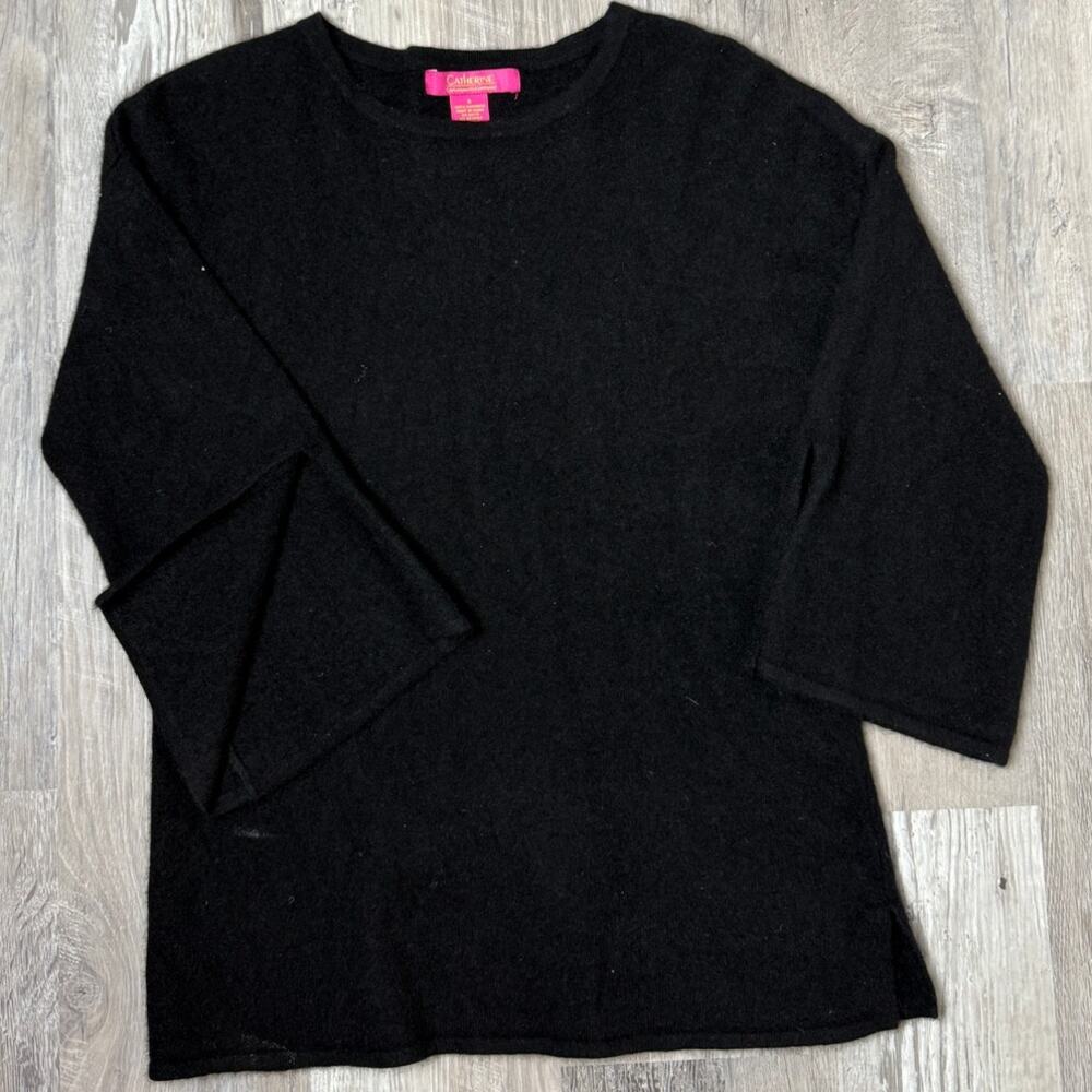 Catherine‎ Malandrino 100% Cashmere Black Crewneck Sweater Women’s Small
